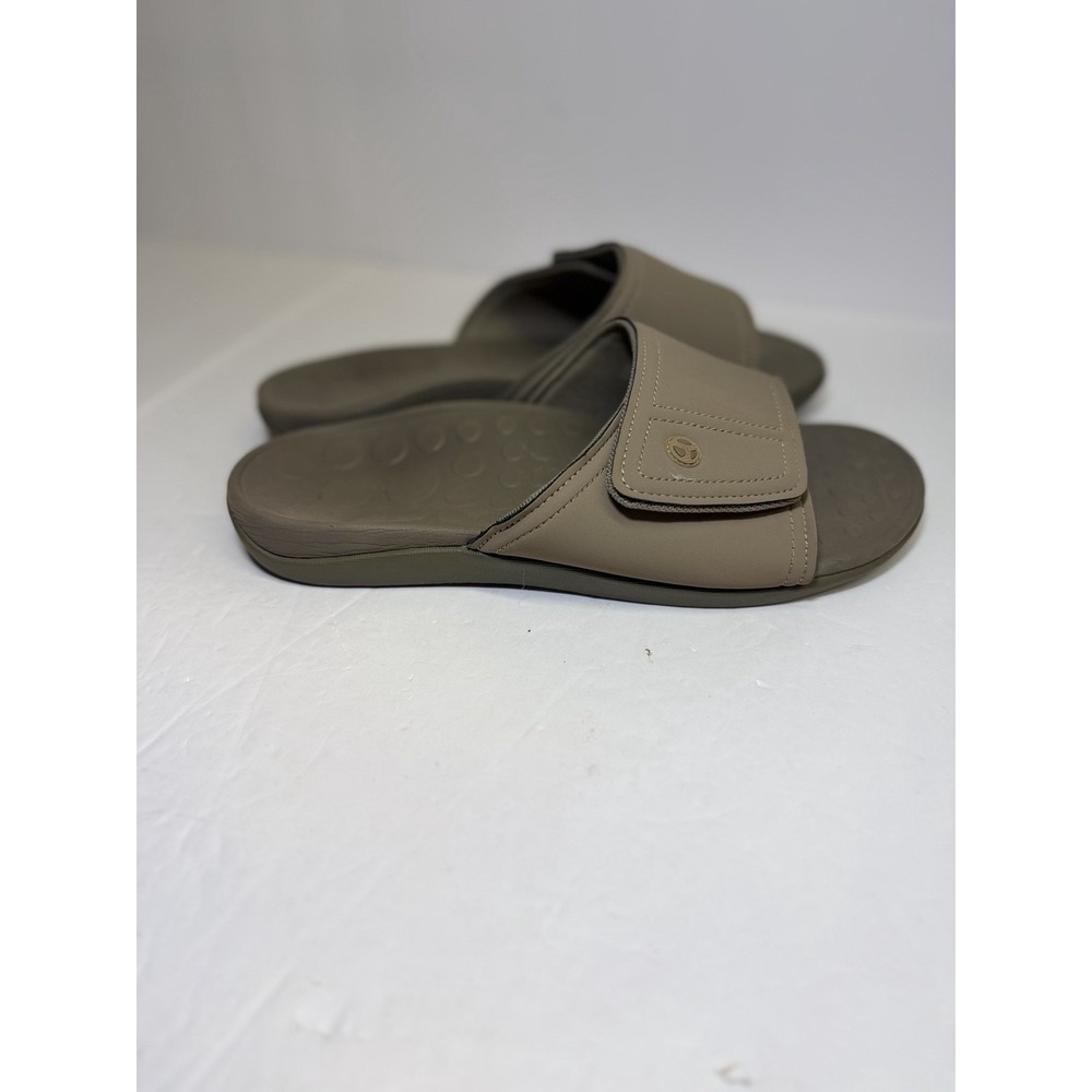 Vionic Kiwi -Men's Motion Control Orthotic Slide Sandal Camel Khaki Sz 10